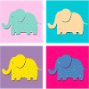 Elefanten (Quadrate, Pop Art)