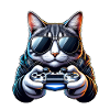 Cat Gamer Gaming Nerd
