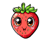 Happy strawberry with hearts