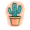Potted cactus with charm
