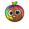 Happy Coconut with Rainbow