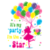 Feierliches Mädchen mit Luftballons Design