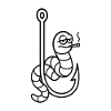 Cooler Wurm mit Zigarette