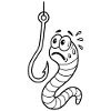 Panik-Wurm am Haken