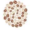 Coffee Bean Pattern Circle Lover