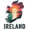 Irland Karte mit Flagge & Sonne