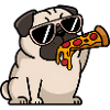 Pizza Mops Lustiger Essensliebhaber