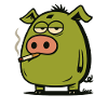 Green Comic Pig