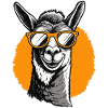 Lama avec lunettes de soleil