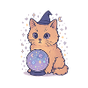 Astro Cat with Crystal Ball