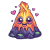 Volcano with hearts
