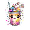 Bubble tea with flowers