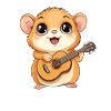 Hamster with guitar