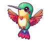 Hummingbird with hearts