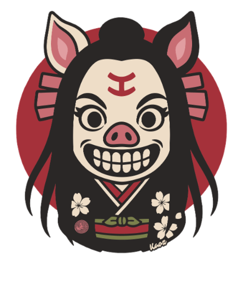 Geisha sian nenäsarjakuvalla