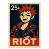 Punk Frau mit roter Frisur