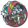 Red-Helmeted Astronaut Zombie