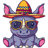 Rhino Funny Sombrero