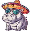 Hippopotamus Funny Sombrero