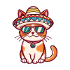 Cat Comic Funny Sombrero