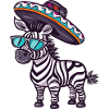 Zebra Comic Funny Sombrero