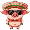 Pig Comic Funny Sombrero