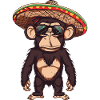 Singe Bande Dessinée Drôle Sombrero