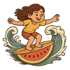 Surfergirl Pastèque