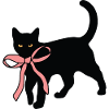 Black cat with bow tie