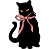 Katzensilhouette mit Banddekoration