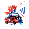 Fire truck with siren