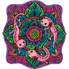 Cute Pink Axolotl Mandala Design