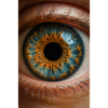 Fiery Blue Iris Close-Up