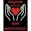 Heart and hand design with message