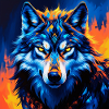Vivid Geometric Wolf Illustration