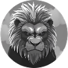 Majestic lion head in gray