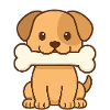 Playful puppy with bone motif
