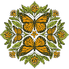 Monarque Papillon Mandala Nature Art