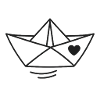 Herz Papierboot Illustration
