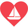 Herz mit Segelboot Design
