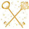 Crossed Golden Antique Key Design