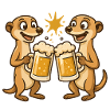 Happy otters with beer