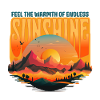 Endless Sunshine Retro Mountains Sunset