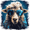 Cool sheep with sunglasses