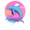 Dolphin at sunset