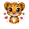 Gepard mit Herzchen