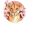 Lioness with flowers