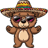 Bear Comic Funny Sombrero