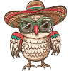 Owl Comic Funny Sombrero