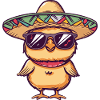 Chicks Chicken Comic Funny Sombrero